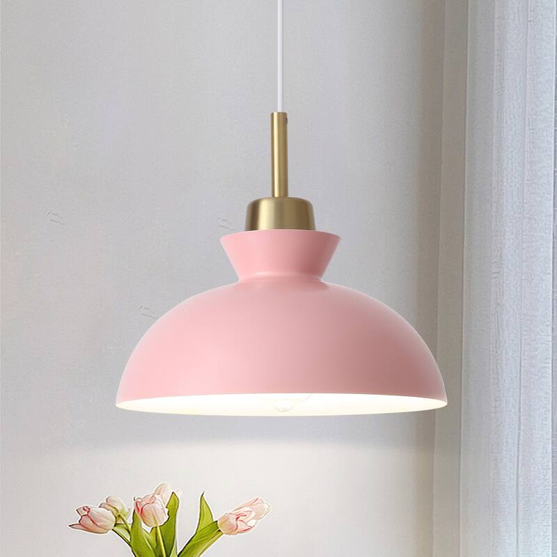 1-Light Hanging Ceiling Pendant Light Chandelier Light Fixture with Metal Shade for Kitchen Island