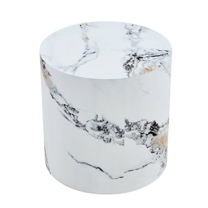 Modern Coffee Table Stylish Coffee Table Cylindrical Coffee Table with Pattern Design, for Living Room