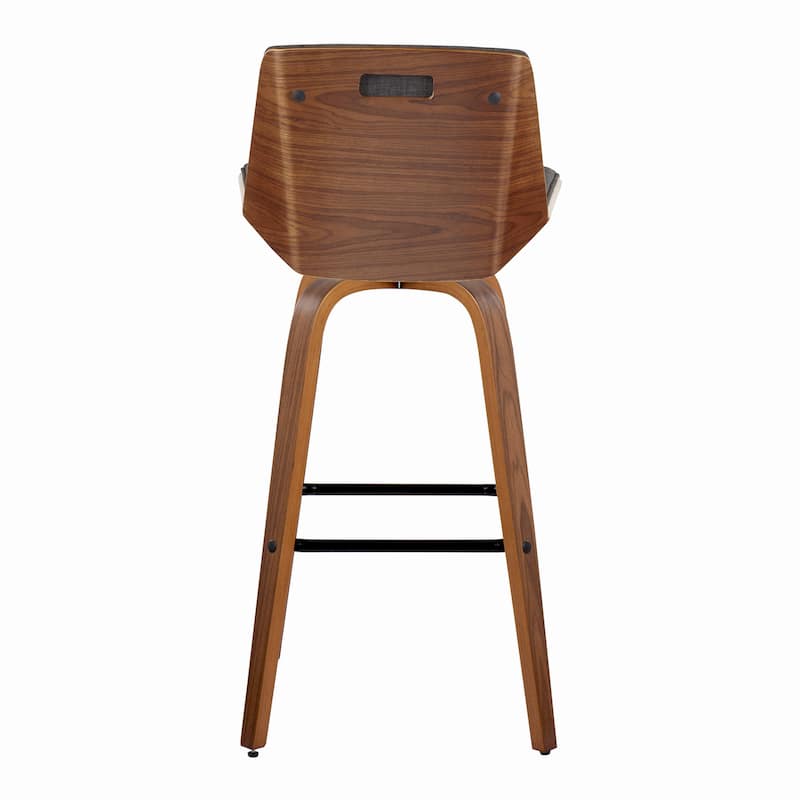 Carson Carrington Clemens 30" Fixed-Height Bar Stool with Bent Wood Legs & Square Footrest (Set of 2)