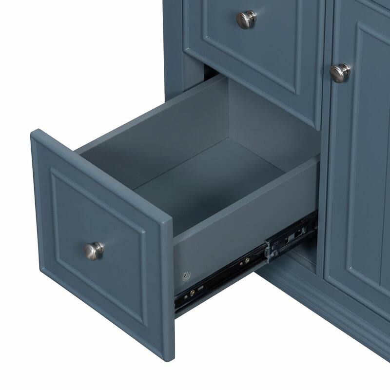 30 Inch Bathroom Vanity with Sink, Modern Vanity Cabinet with One Flip Drawer and Two Storage Drawers