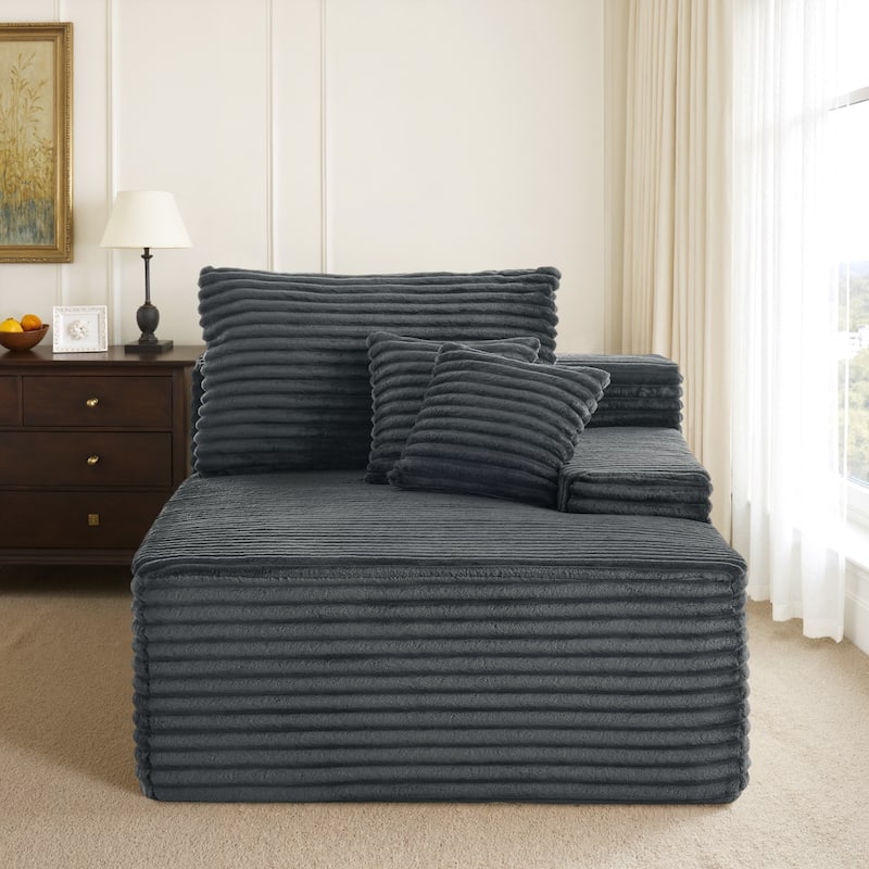 Oversized Upholstered Modular Sectional Chaise Lounge with Pillows