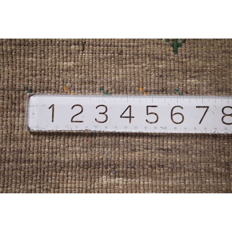 Brown Tribal Gabbeh Area Rug Handmade Wool Carpet - 8'0"x 9'8"
