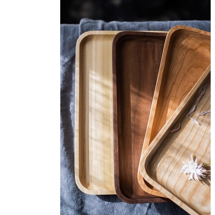 RusticReach Natural Wood Plate Serving Tray