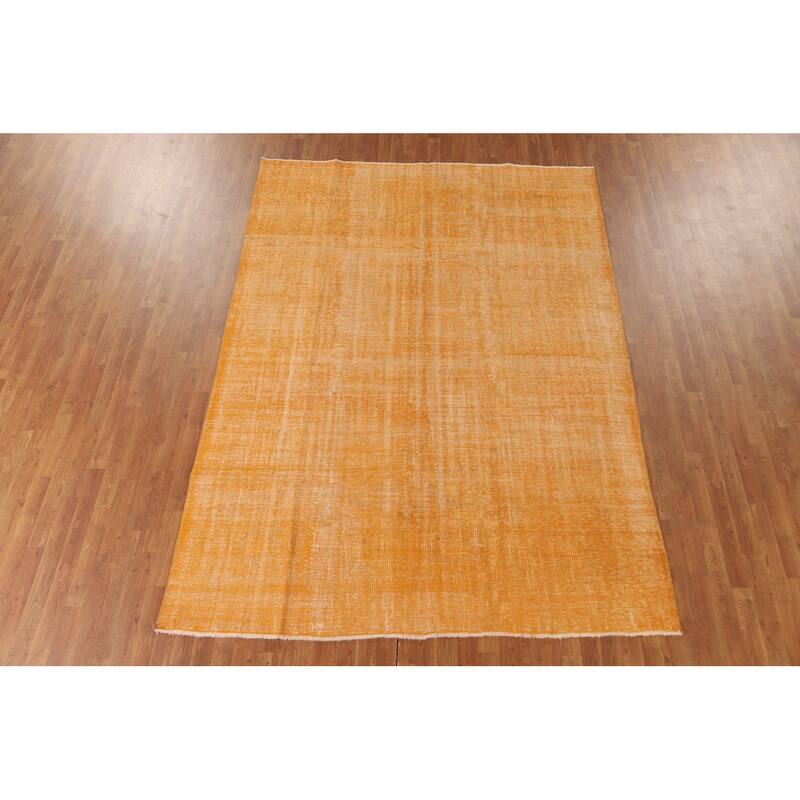 Over-Dyed Sparta Turkish Vintage Area Rug Hand-Knotted Wool Carpet - 7'0" x 9'9"