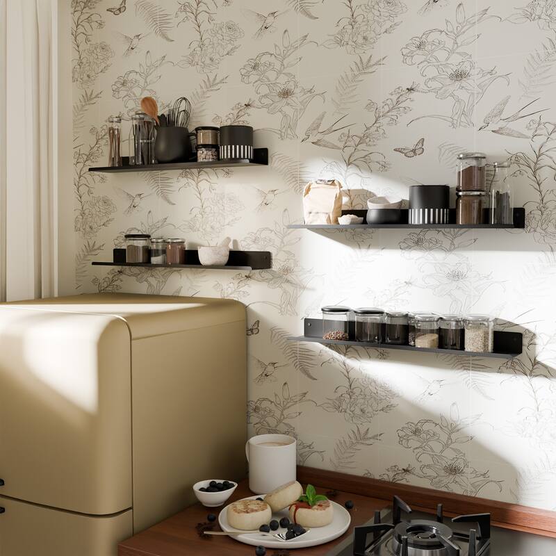 Set of 4 Wooden Floating Wall Shelves for Bathroom, Kitchen, Living Room