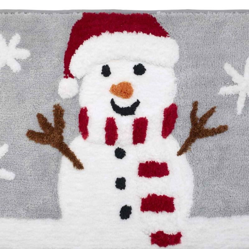 Avanti Linens Snowman Flake 3-Piece Contour Rug Set