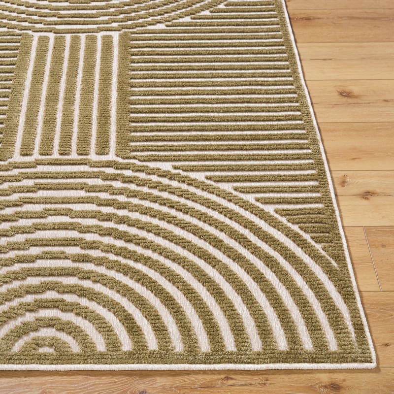 Livabliss Lyna Mod Stripe Machine Washable Area Rug