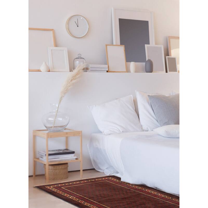 ECARPETGALLERY Hand-knotted Teimani Dark Red Wool Rug - 3'10 x 6'4