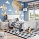 preview thumbnail 41 of 59, Furniture of America Mayday Modern Solid Wood 2-Piece Sleigh Bedroom Set White - Twin