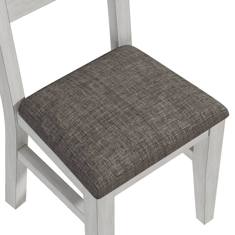 Solid Wood Dining Chairs Set of 2/4/6, Farmhouse Fabric Chairs with Back, Oval Side Chairs for Kitchen