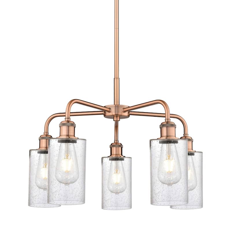 Innovations Lighting 516-5CR-15-22 Clymer Chandelier Clymer 5 Light - Antique Copper / Seedy