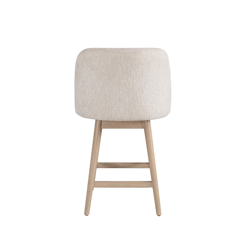 Sadie Modern Swivel Bar Stool, Upholstered Counter Height Chair with Solid Wood Frame