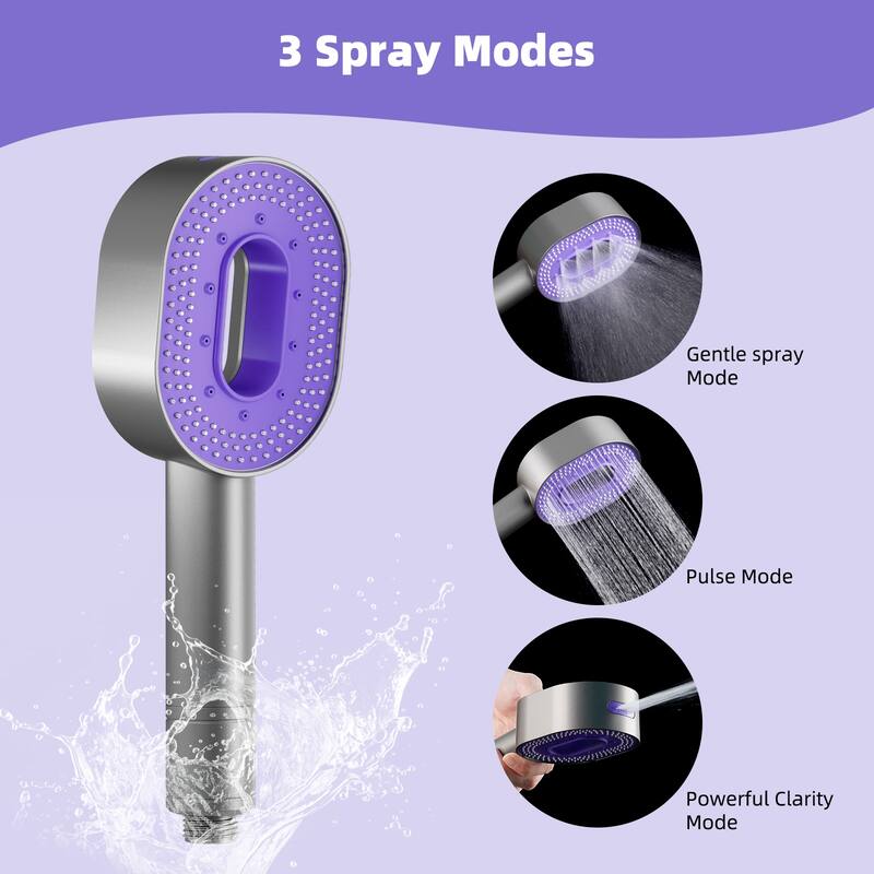 High Pressure 3 Spray Mode Handheld Showerhead with Filters