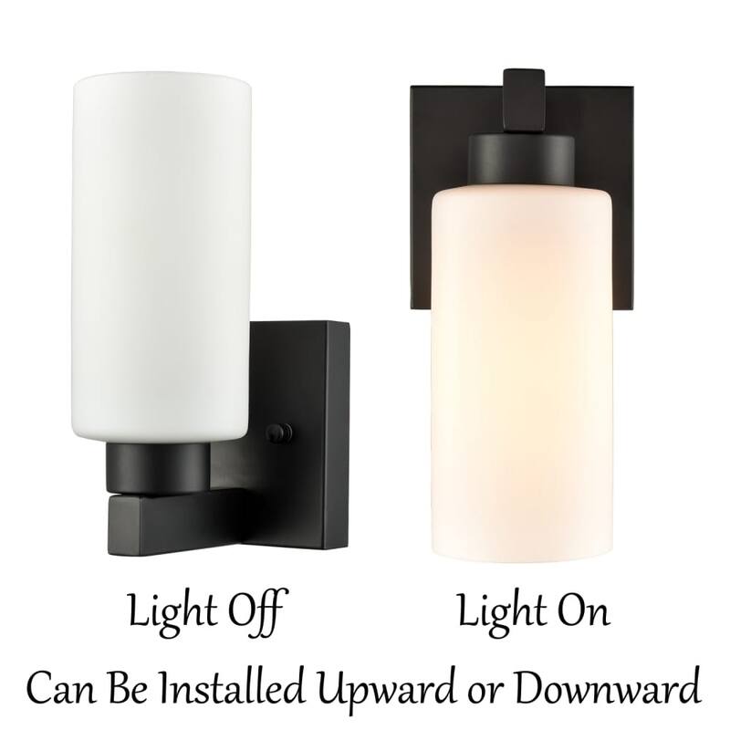 Teano Modern Wall Vanity Light Milky White Cylinder Glass Set of 2