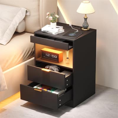 Bedside Table with Charging Station