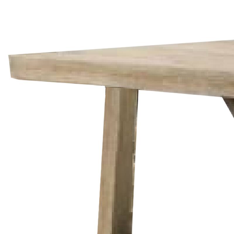 Gexy Dining Table, 84 Inch, Brown Oak Veneer, Trestle Angled Base - Oak Brown