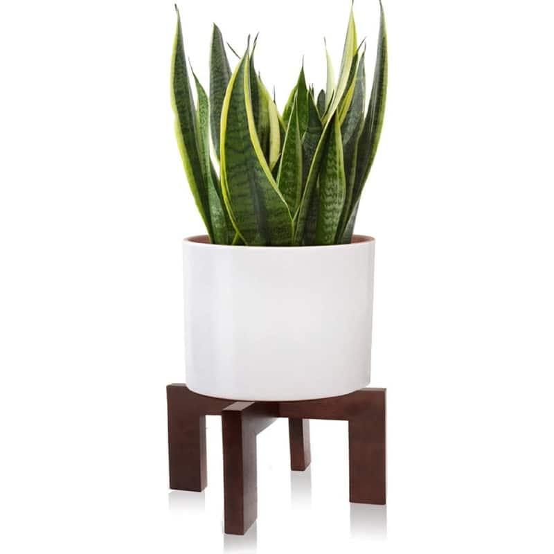Wood Plant Stand - 11.8 x 11.8 x 7 inches - Brown