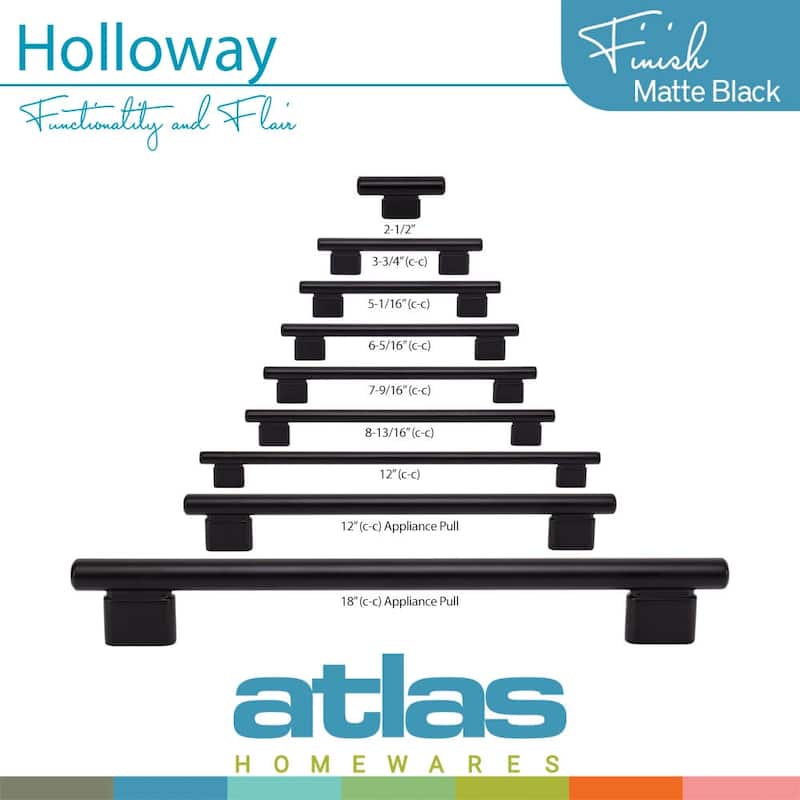 Atlas Homewares A511 Holloway 2-1/2" Bar Cabinet Knob