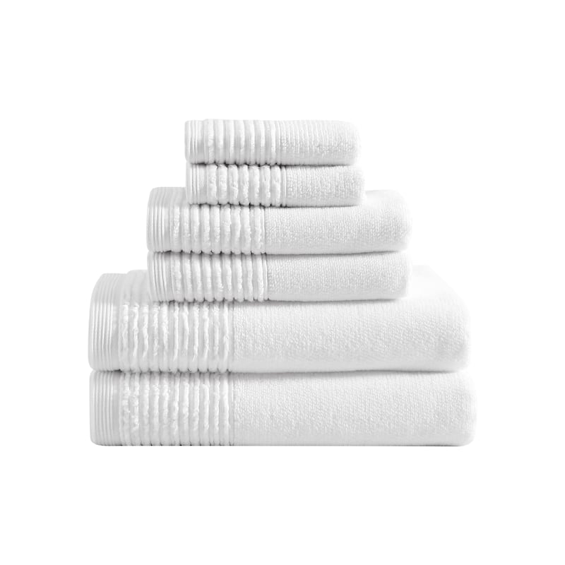 Vera Wang Sculpted Pleat Solid Cotton Multi Size Towel Set
