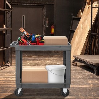 Extending Cart 2-Tier Utility Cart with 550 LBS Max Load and Storage Handle - 34