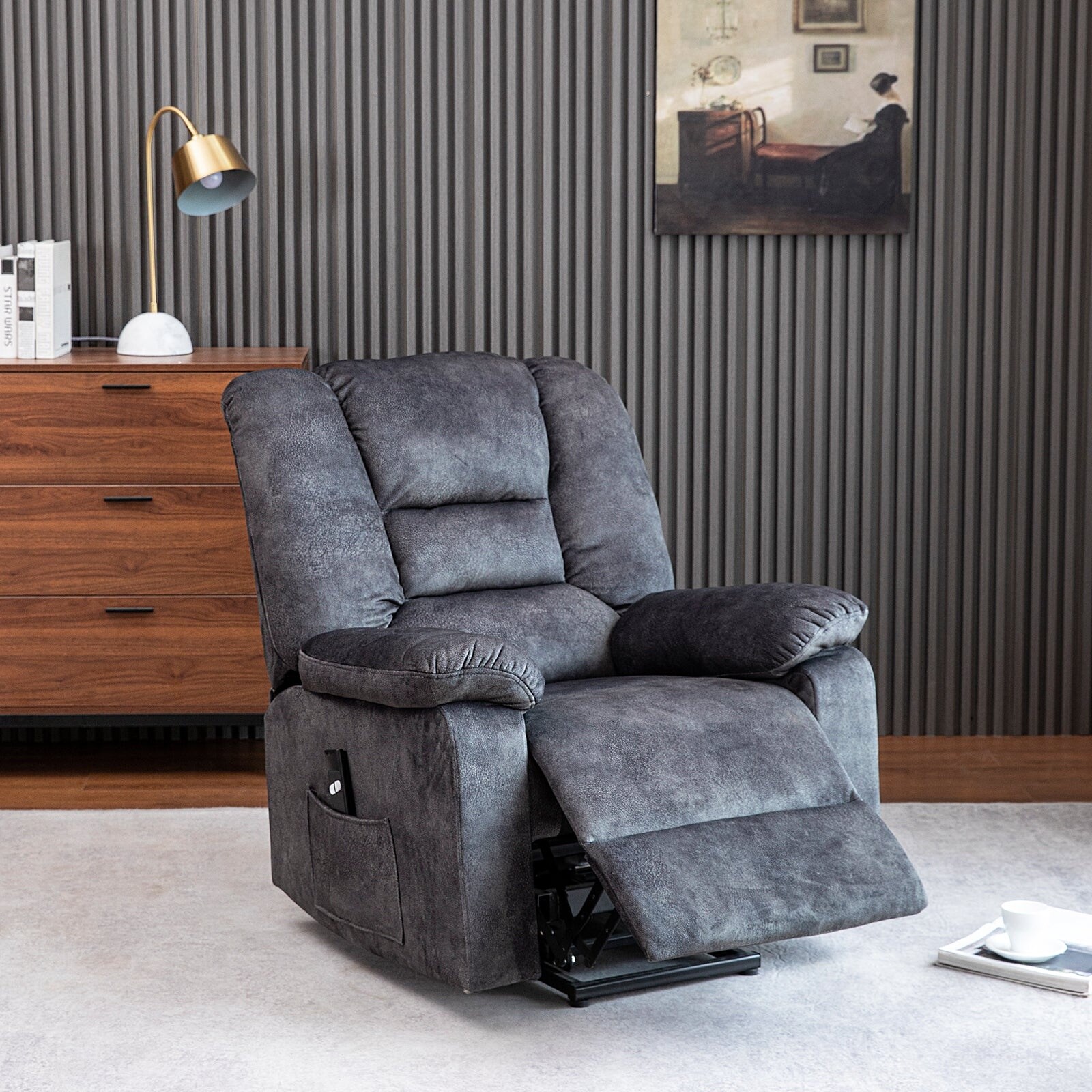 Microfiber electric online recliner