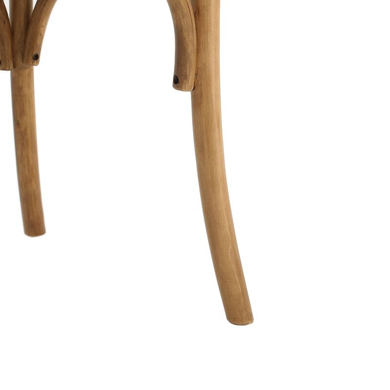 Bohemian Rattan Dining Chair Set of 2, Armless Side Chairs with Wooden Legs