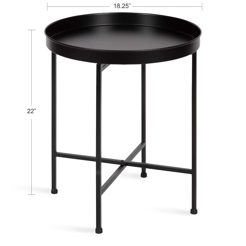 Kate and Laurel Celia Round Metal Side Table - 18.25x18.25x22