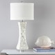 preview thumbnail 8 of 12, SAFAVIEH Lighting 30.5-inch White Shelley Concave Table Lamp (Set of 2).