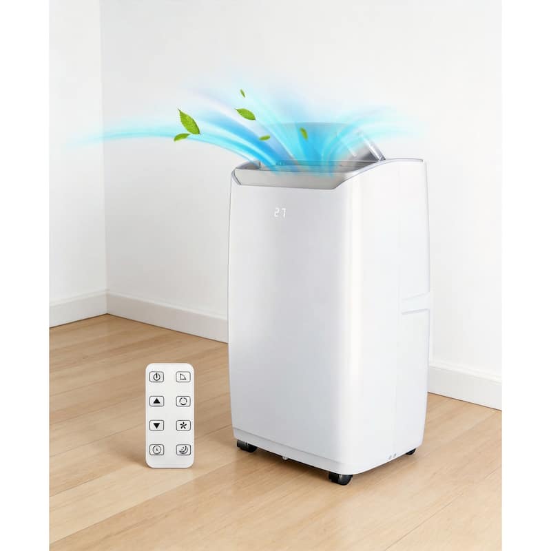 12,000 BTU Portable Air Conditioner, Cools up to 550 sq. ft., with Remote Control - White