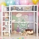 preview thumbnail 1 of 7, Modern Full Size Loft Bed with 4-Tier Shelves and Storage and 4-step Ladder for Bedroom White