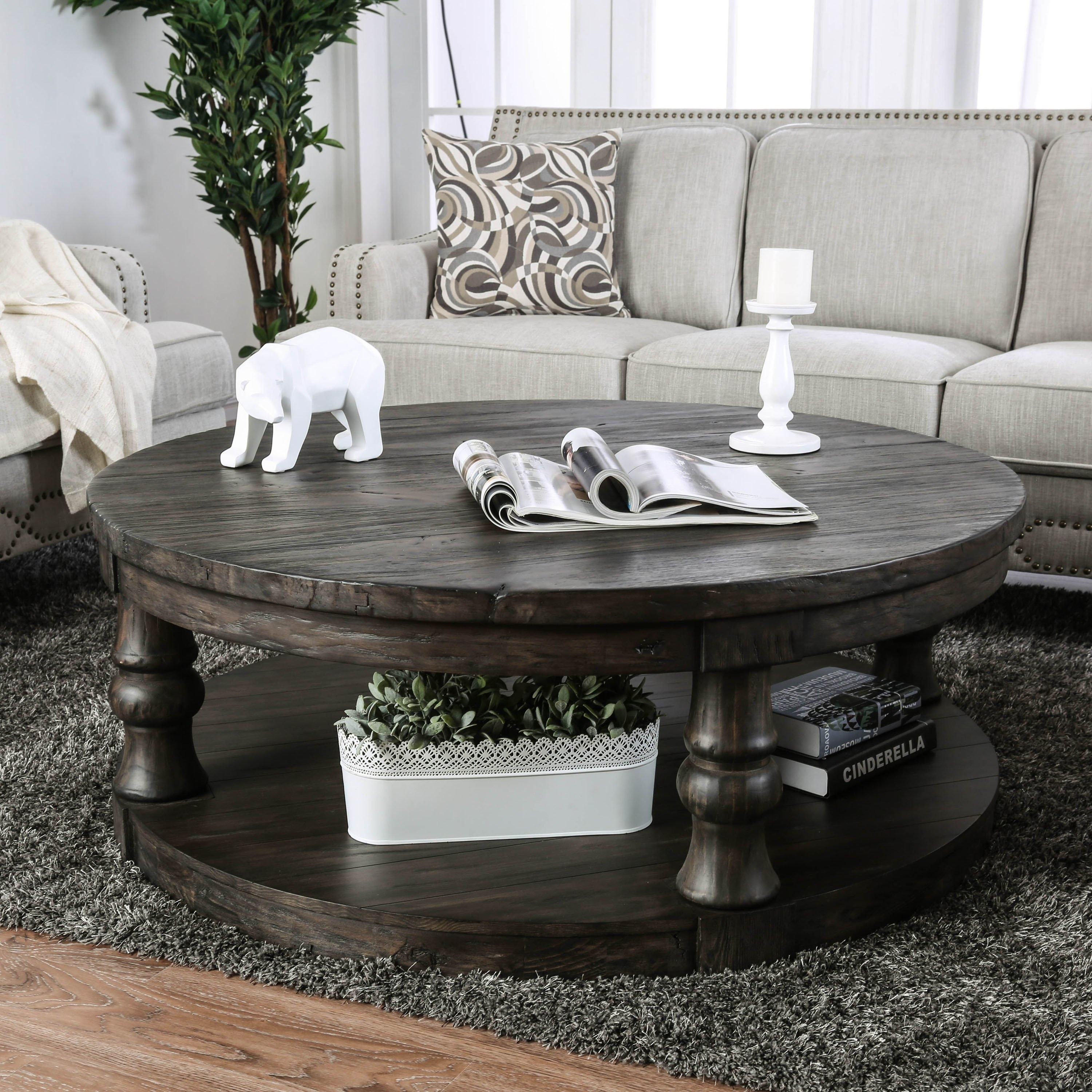 Furniture Of America Bae Rustic 48 Inch Solid Wood 1 Shelf Coffee Table Overstock 20740181