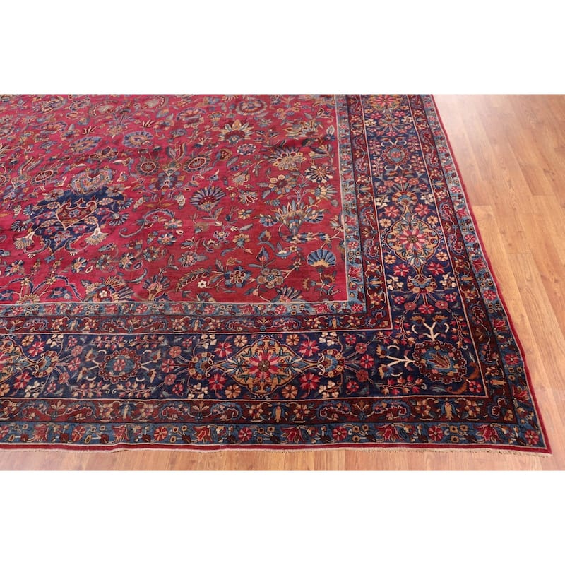 Pre-1900 Antique Kerman Ravar Persian Rug Hand-Knotted Wool Carpet - 11'10"x 21'2"