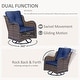 preview thumbnail 37 of 78, High Back Brown Wicker Outdoor Patio Conversation Sets with Swivel Chairs
