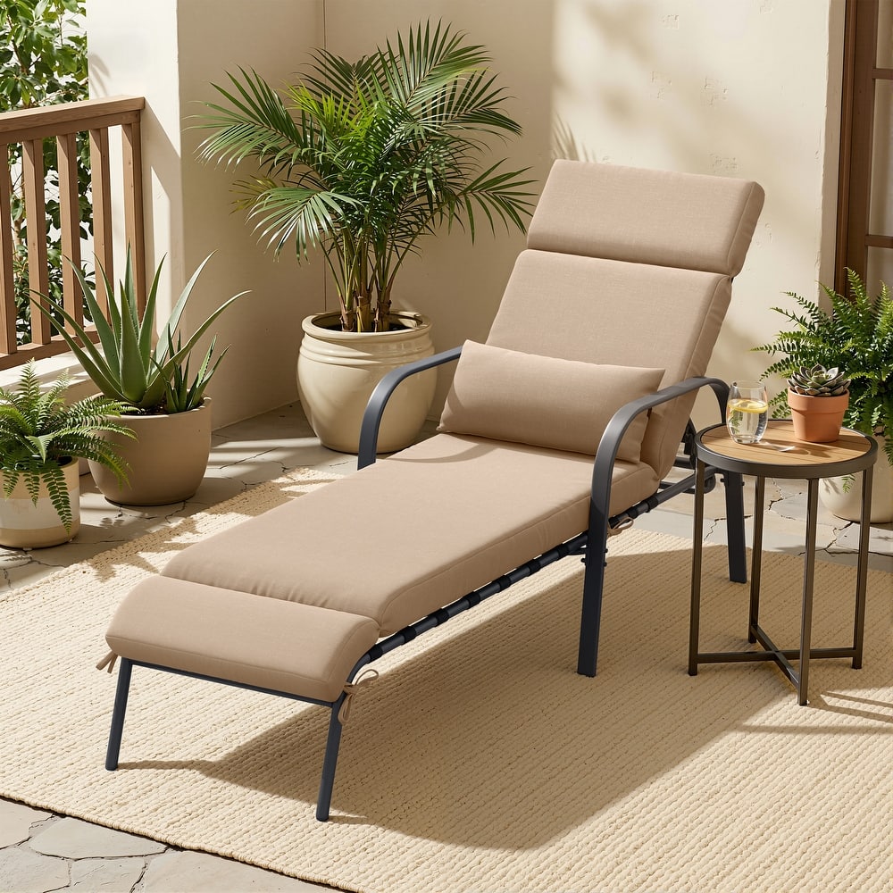 Patio Adjustable Chaise Lounge Chair with Cushion and Pillow for Outdoor & Indoor