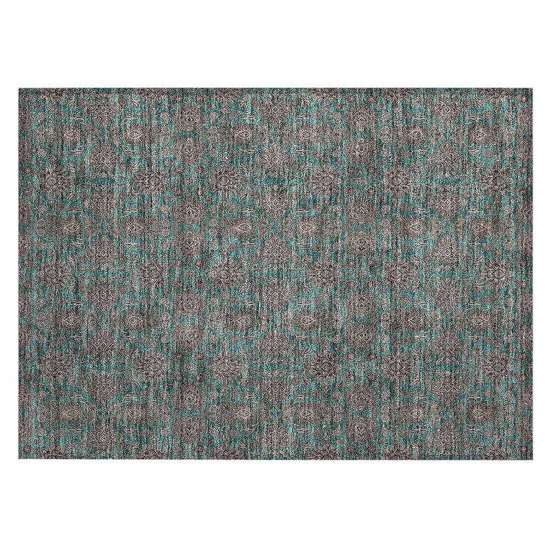 Machine Washable Indoor/ Outdoor Chantille Traditional Floral Rug