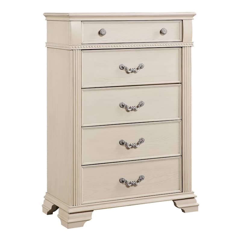 Stroh Traditional 5-Drawer Trim Molding Chest by Furniture of America