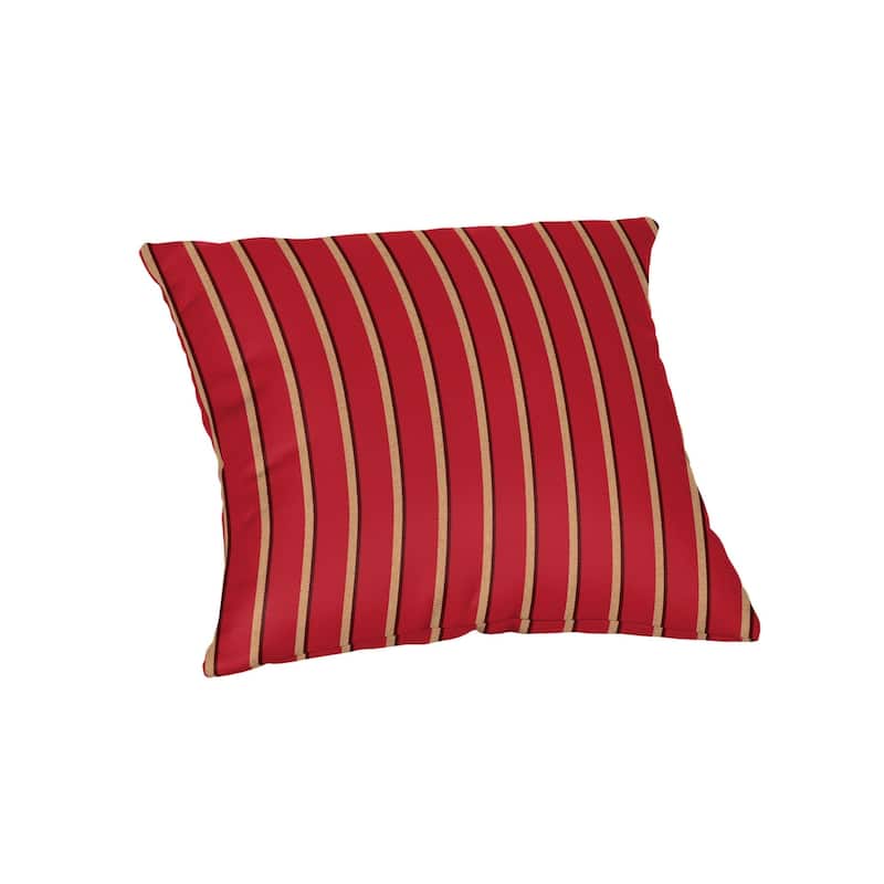 Sunbrella 16-inch Square Striped Outdoor Throw Pillow - Harwood Crimson