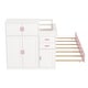 preview thumbnail 17 of 25, Twin Size Wood Platform Bed with Sample Bookshelf and Movable Wardrobe, Multifunctional Bed with Built-in Trundle Bed, White