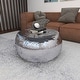 preview thumbnail 142 of 168, Silver or Bronze Metal Hammered Side End Accent Table with Hourglass Shape