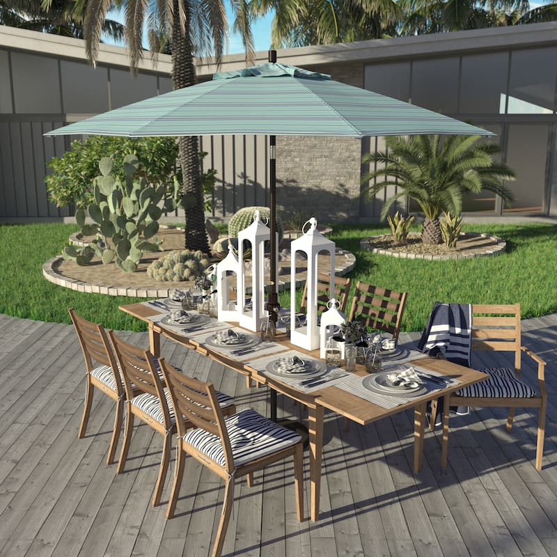 California Umbrella 9' Rd Golden State Series Patio Umbrella Bronze Aluminum Frame Crank Lift Collar Tilt Sunbrella - Dolce Oasis