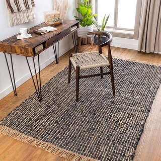 Artistic Weavers Kamath Hand Woven Recycled Leather and Jute Area Rug