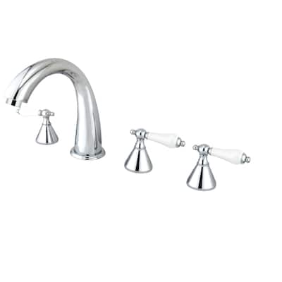 Kingston Brass Roman 5-Hole Deck Mount Roman Tub Faucet with Hand Shower