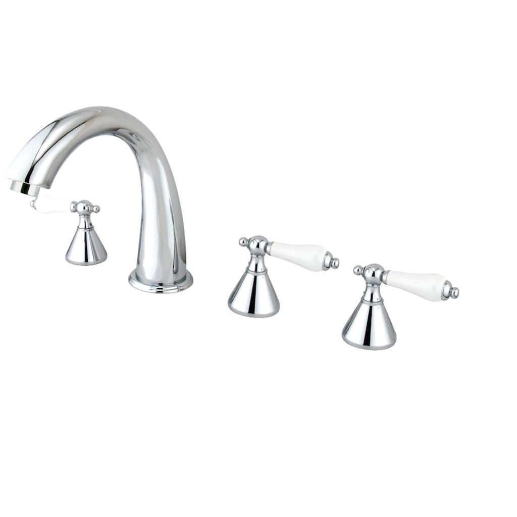 Kingston Brass Roman 5-Hole Deck Mount Roman Tub Faucet with Hand Shower