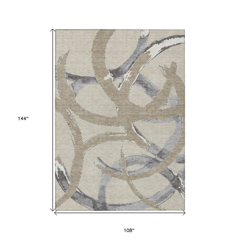 HomeRoots Abstract Transitional Rectangle Outdoor Rug