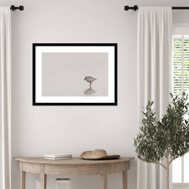 Tybee Island Sanderling by Nathan Larson Wood Framed Wall Art Print