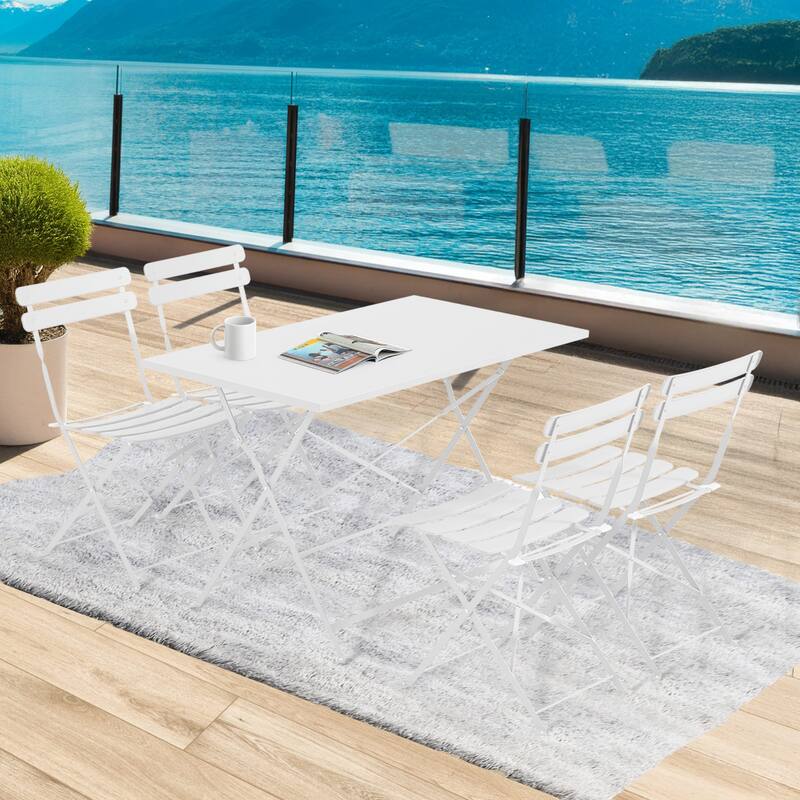 Outdoor 3-Piece Bistro Set, Foldable Patio Dining Sets, Rust-Resistant, Lightweight, Easy to Clean, for Balcony, Garden, Pool
