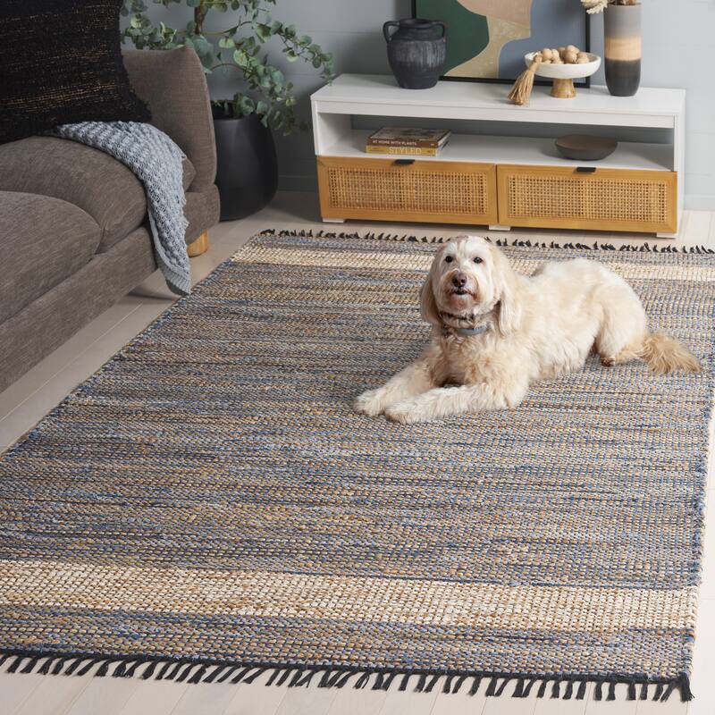 SAFAVIEH Handmade Cape Matsje Cod Denim & Jute Rug