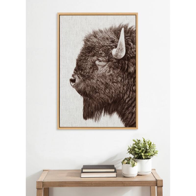 Kate and Laurel Sylvie Bison Profile Woven Linen by Amy Peterson