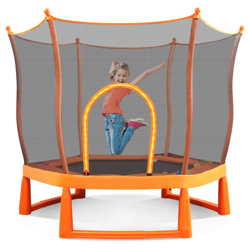 Toddlers Trampoline with Safety Enclosure Net and Balls Ball Pit Balls