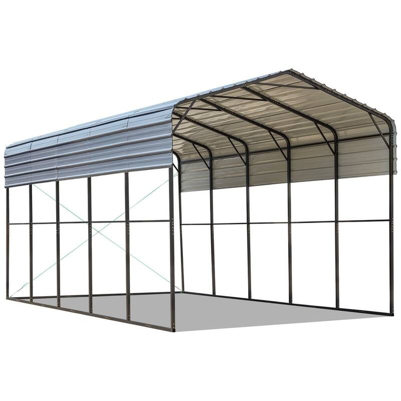Heavy-Duty Metal Carport with Upgraded Galvanized Steel Roof – Ideal Shelter for Cars, Boats, and Tractors